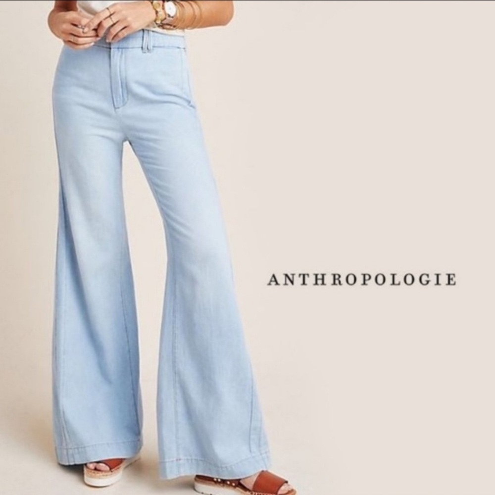 Anthropologie NWT Cotton Linen Wide Leg Pa…